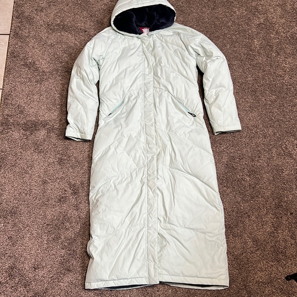 Oakley Long Goosedown Feather Jacket Color Light Blue Great Condition Size S